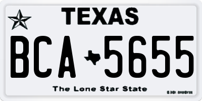 TX license plate BCA5655