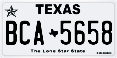 TX license plate BCA5658