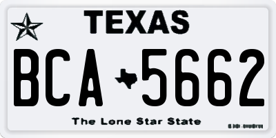 TX license plate BCA5662