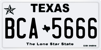 TX license plate BCA5666