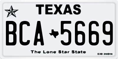 TX license plate BCA5669