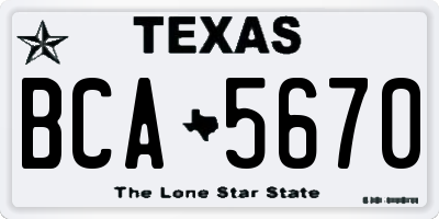 TX license plate BCA5670