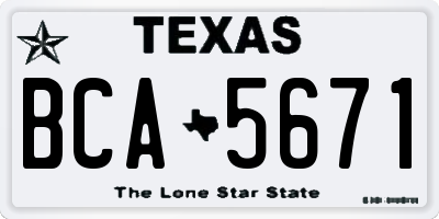 TX license plate BCA5671