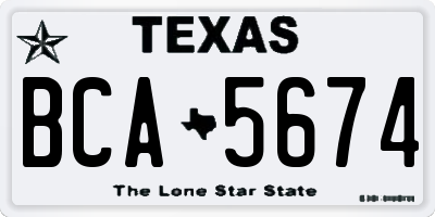 TX license plate BCA5674