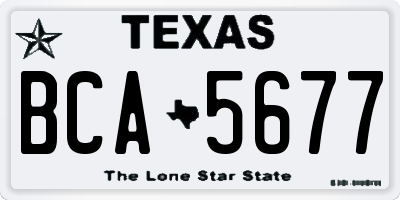 TX license plate BCA5677