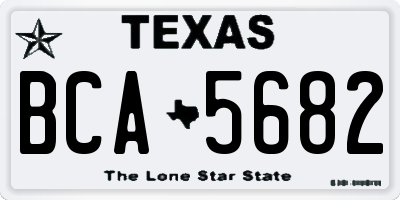TX license plate BCA5682