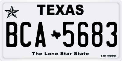 TX license plate BCA5683