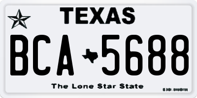 TX license plate BCA5688