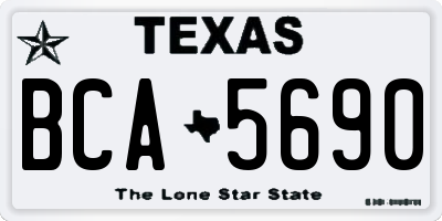 TX license plate BCA5690