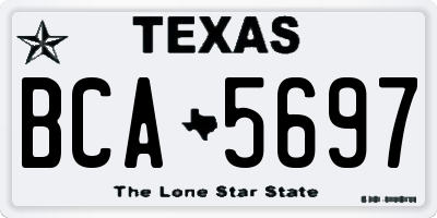 TX license plate BCA5697