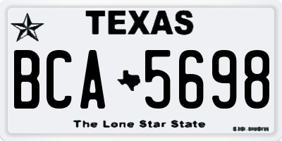 TX license plate BCA5698