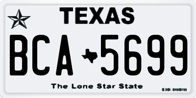 TX license plate BCA5699