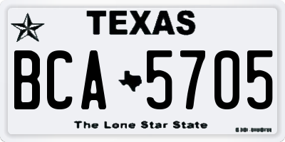 TX license plate BCA5705