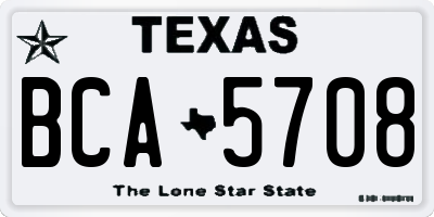 TX license plate BCA5708