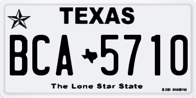 TX license plate BCA5710