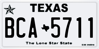 TX license plate BCA5711