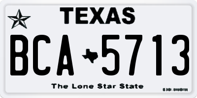 TX license plate BCA5713