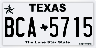 TX license plate BCA5715