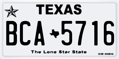 TX license plate BCA5716