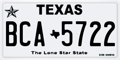 TX license plate BCA5722