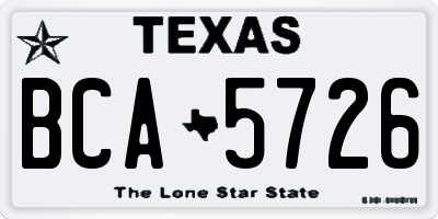 TX license plate BCA5726