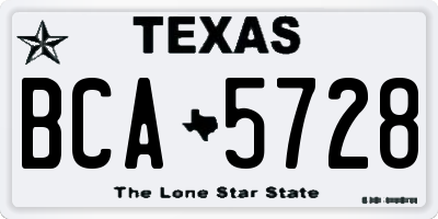 TX license plate BCA5728