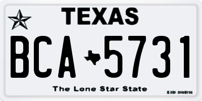 TX license plate BCA5731