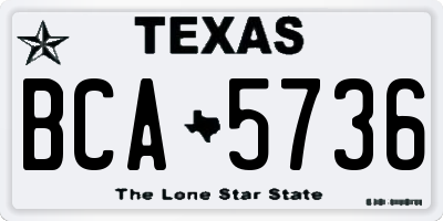 TX license plate BCA5736