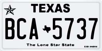 TX license plate BCA5737