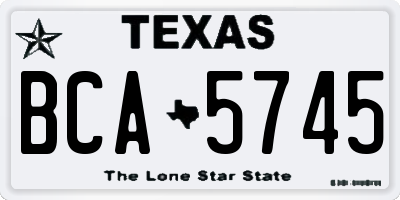 TX license plate BCA5745