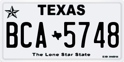 TX license plate BCA5748