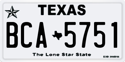 TX license plate BCA5751