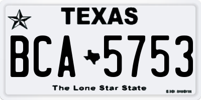 TX license plate BCA5753