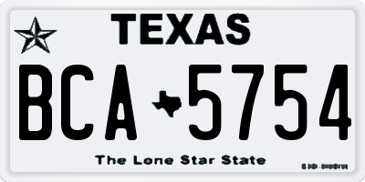 TX license plate BCA5754