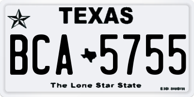 TX license plate BCA5755