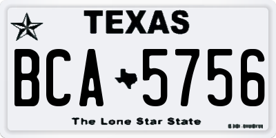 TX license plate BCA5756