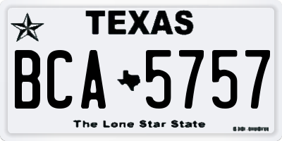 TX license plate BCA5757