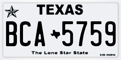 TX license plate BCA5759