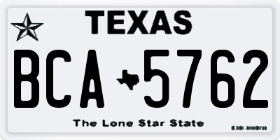 TX license plate BCA5762