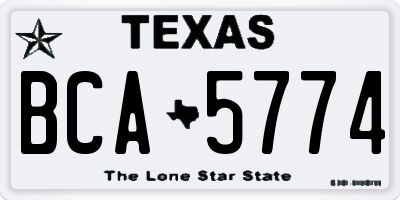 TX license plate BCA5774