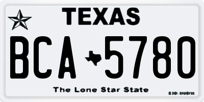 TX license plate BCA5780
