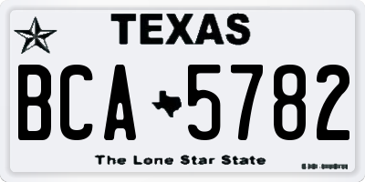 TX license plate BCA5782