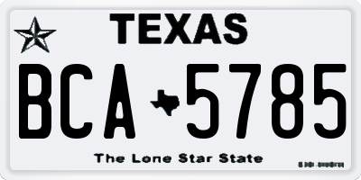 TX license plate BCA5785