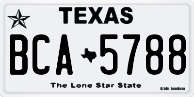 TX license plate BCA5788