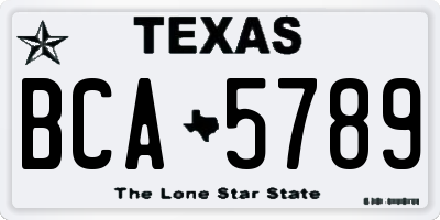 TX license plate BCA5789