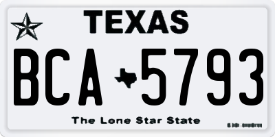 TX license plate BCA5793
