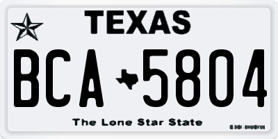 TX license plate BCA5804