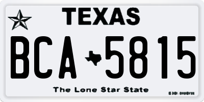 TX license plate BCA5815