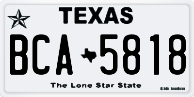 TX license plate BCA5818
