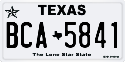 TX license plate BCA5841